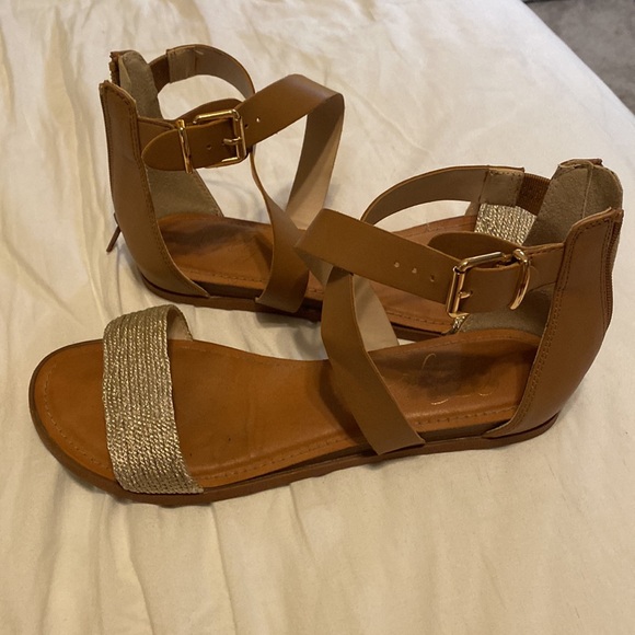 Fergie Gold and Brown Sandals - Picture 6 of 7